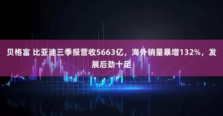 贝格富 比亚迪三季报营收5663亿，海外销量暴增132%，发展后劲十足