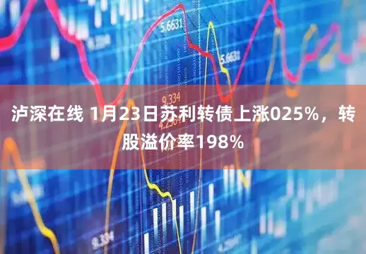 泸深在线 1月23日苏利转债上涨025%，转股溢价率198%